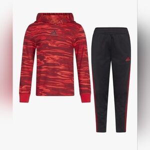 ADIDAS Kids Boys 2-piece Set Hoodie & Jogger 12 Months Bright Red Black